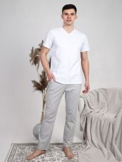 Изображение товара «Мужские брюки из футера «Брм-01 (серый)» арт 50061» из магазина «Ивановский-Текстиль.РФ»