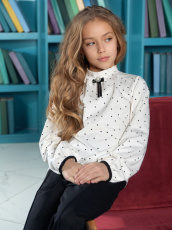 Изображение товара «Блузка для девочки из кулирки с лайкрой «Анастасия» арт 81335» из магазина «Ивановский-Текстиль.РФ»