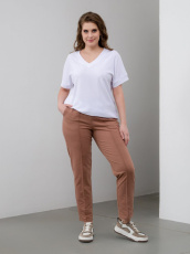 Изображение товара «Женские брюки из футера с лайкрой «Отпуск-3 [шоколадный]» арт 84239» из магазина «Ивановский-Текстиль.РФ»