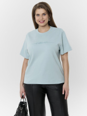 Изображение товара «Женская футболка из кулирки с лайкрой «Дельта [ментоловый]» арт 88888» из магазина «Ивановский-Текстиль.РФ»