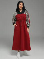 Изображение товара «Женское платье из футера с лайкрой пенье «Луиза [бордо]» арт 87266» из магазина «Ивановский-Текстиль.РФ»