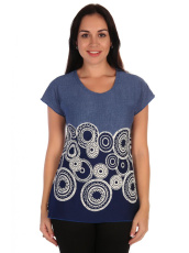 Изображение товара «Женская футболка из масла «Эдда [круги]» арт 84975» из магазина «Ивановский-Текстиль.РФ»