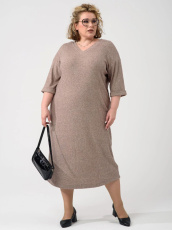 Изображение товара «Женское платье из лапши «Ангора 2418-Л (капучино)» арт 87782» из магазина «Ивановский-Текстиль.РФ»