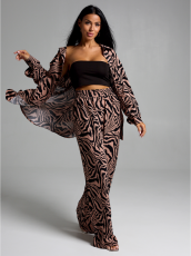 Изображение товара «Женский костюм (рубашка+брюки) из штапеля «Рошель [зебра бежевая]» арт 83916» из магазина «Ивановский-Текстиль.РФ»