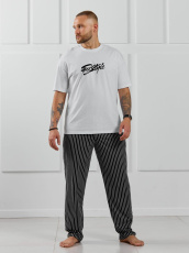 Изображение товара «Мужской костюм (футболка+брюки) из кулирки «Реванш-1 [белый]» арт 87097» из магазина «Ивановский-Текстиль.РФ»