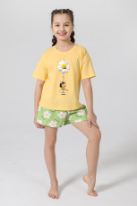 Изображение товара «Пижама для девочки из кулирки «Ромашка-2 [желтый]» арт 72649» из магазина «Ивановский-Текстиль.РФ»