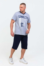 Изображение товара «Мужской костюм (футболка+бриджи) из кулирки «057» арт 87297» из магазина «Ивановский-Текстиль.РФ»