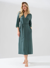 Изображение товара «Женский халат (на запах с поясом) из вискозы «Флирт 2278-Ви (зеленый)» арт 86409» из магазина «Ивановский-Текстиль.РФ»