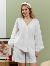 Изображение товара «Женская рубашка из батиста шитье «Леонис-1 [белый]» арт 89906» из магазина «Ивановский-Текстиль.РФ»