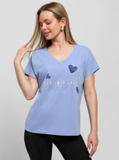 Изображение товара «Женская футболка из кулирки «Чиа-3 [голубой]» арт 85328» из магазина «Ивановский-Текстиль.РФ»