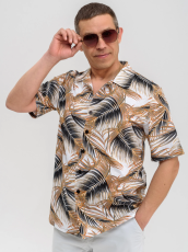 Изображение товара «Женская рубашка из кулирки «Багамы 2111-К (бежевый)» арт 83823» из магазина «Ивановский-Текстиль.РФ»