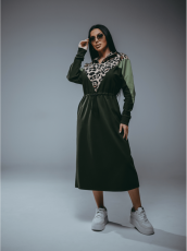 Изображение товара «Женское платье из футера с лайкрой пенье «Одри [хаки]» арт 86057» из магазина «Ивановский-Текстиль.РФ»