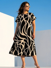 Изображение товара «Женское платье из кулирки «Лотос [абстракция]» арт 89883» из магазина «Ивановский-Текстиль.РФ»