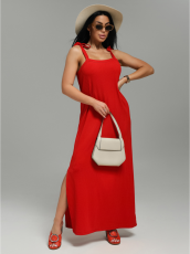 Изображение товара «Женский сарафан из кашкорсе лапша «Валенсия [красный]» арт 84646» из магазина «Ивановский-Текстиль.РФ»