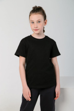 Изображение товара «Футболка для девочки из кулирки «Бэйсик-1 [черный]» арт 73127» из магазина «Ивановский-Текстиль.РФ»