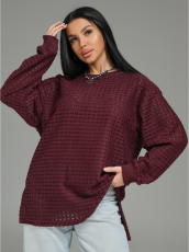 Изображение товара «Женский свитшот из футера 3х нитки петли жаккарда «Фрэнсис [бордо]» арт 87784» из магазина «Ивановский-Текстиль.РФ»