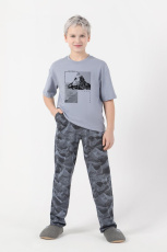Изображение товара «Костюм для мальчика (футболка+брюки) из кулирки «Горец-1 [серый]» арт 82582» из магазина «Ивановский-Текстиль.РФ»