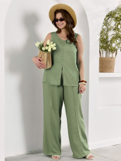 Изображение товара «Женские брюки из плательной ткани «Камео-2 [хаки]» арт 89437» из магазина «Ивановский-Текстиль.РФ»