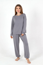 Изображение товара «Женский костюм (лонгслив+брюки) из джерси «Сапфир-2 [серый]» арт 78109» из магазина «Ивановский-Текстиль.РФ»