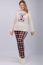 Изображение товара «Женская пижама (кофта+брюки) из футера с начесом «Десерт» арт 86770» из магазина «Ивановский-Текстиль.РФ»