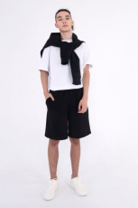 Изображение товара «Бриджи из футера «Тo go [black]» арт 73876» из магазина «Ивановский-Текстиль.РФ»