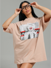 Изображение товара «Женская футболка из кулирки пенье «Амина [бежевый монро]» арт 84590» из магазина «Ивановский-Текстиль.РФ»