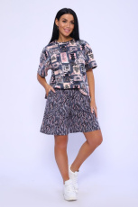 Изображение товара «Женский костюм (футболка+шорты) из кулирки «Кж-004» арт 71452» из магазина «Ивановский-Текстиль.РФ»