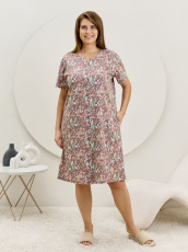 Изображение товара «Женский халат (на пуговицах) из кулирки «Рейна [коричневый]» арт 87364» из магазина «Ивановский-Текстиль.РФ»