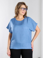 Изображение товара «Женская блузка из плательной ткани «Женский каприз-3 [синий]» арт 88866» из магазина «Ивановский-Текстиль.РФ»