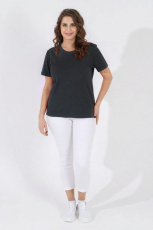 Изображение товара «Женская футболка из кулирки с лайкрой «Базис-4 [графитовый]» арт 90013» из магазина «Ивановский-Текстиль.РФ»