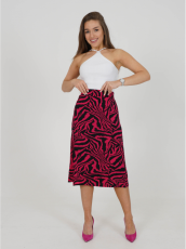 Изображение товара «Женская юбка из милано «Хельга [зебра фуксия]» арт 83917» из магазина «Ивановский-Текстиль.РФ»