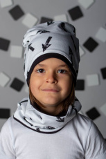 Изображение товара «Шапка для мальчика из футера «Стрелки» арт 73822» из магазина «Ивановский-Текстиль.РФ»