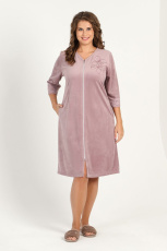 Изображение товара «Женский халат (на молнии) из вельмонда «Дива [капучино]» арт 87392» из магазина «Ивановский-Текстиль.РФ»