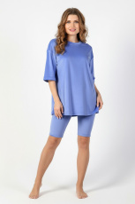 Изображение товара «Женский костюм (футболка+леггинсы) из стрейч-велюра «Пандора-3 [голубой]» арт 81090» из магазина «Ивановский-Текстиль.РФ»