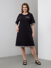 Изображение товара «Женское платье из кулирки с лайкрой «Дениз [черный]» арт 84235» из магазина «Ивановский-Текстиль.РФ»