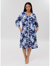 Изображение товара «Женский халат (на молнии) из велюра «Х-80 (В) (синий)» арт 87886» из магазина «Ивановский-Текстиль.РФ»