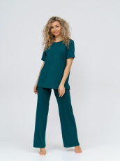 Изображение товара «Женский костюм (футболка+брюки) из лапши «К-058 (малахит)» арт 84032» из магазина «Ивановский-Текстиль.РФ»