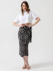 Изображение товара «Женская юбка из кулирки «Саванна 2320-к (черно-бежевый)» арт 84099» из магазина «Ивановский-Текстиль.РФ»