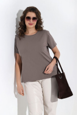 Изображение товара «Женская футболка из кулирки с лайкрой «Базис-4 [темно-бежевый]» арт 90011» из магазина «Ивановский-Текстиль.РФ»