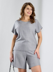 Изображение товара «Женские шорты из плательной ткани «Женский каприз-4 [серый]» арт 88875» из магазина «Ивановский-Текстиль.РФ»