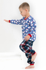 Изображение товара «Пижама для мальчика из футера с начесом «Белый мишка» арт 73868» из магазина «Ивановский-Текстиль.РФ»