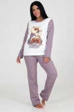 Изображение товара «Женская пижама (свитшот+брюки) из футера «1489пбр-107» арт 79976» из магазина «Ивановский-Текстиль.РФ»