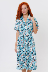 Изображение товара «Женский халат (на пуговицах с поясом) из кулирки «2128/2» арт 88902» из магазина «Ивановский-Текстиль.РФ»