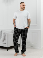 Изображение товара «Мужские брюки из кулирки «Тор-1.1 [клетка линеарная]» арт 89476» из магазина «Ивановский-Текстиль.РФ»