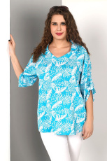 Изображение товара «Женская туника из штапеля «Сезон-1 [бирюзовый]» арт 72770» из магазина «Ивановский-Текстиль.РФ»