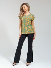 Изображение товара «Женская блузка из жатки «Бж-08 (оливковый)» арт 84012» из магазина «Ивановский-Текстиль.РФ»