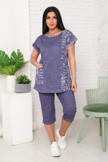 Изображение товара «Женский костюм (футболка+бриджи) из кулирки «110» арт 85510» из магазина «Ивановский-Текстиль.РФ»