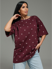 Изображение товара «Женская футболка из кулирки «Шарм [бордо]» арт 85105» из магазина «Ивановский-Текстиль.РФ»