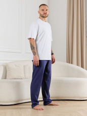 Изображение товара «Мужские брюки из кулирки «Тор-3 [синий]» арт 86858» из магазина «Ивановский-Текстиль.РФ»