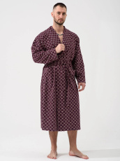Изображение товара «Мужской халат (на запах с поясом) из кулирки «Люкс 2441-К (бордовый)» арт 87795» из магазина «Ивановский-Текстиль.РФ»